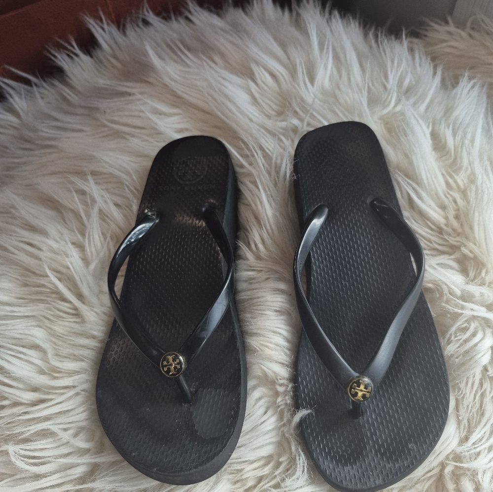 Tory Burch Black Flip Flop Sandals